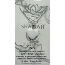 Charger l'image dans la galerie, Jade Blanc Coeur sur Chaine