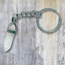 Charger l'image dans la galerie, Porte-clés DOUBLE POITE : QUARTZ TRANSPARENT