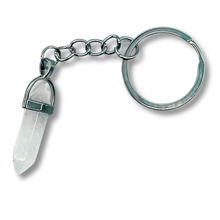 Charger l'image dans la galerie, Porte-clés DOUBLE POITE : QUARTZ TRANSPARENT