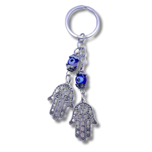 Charger l'image dans la galerie, PORTE-CLÉS MAUVAIS ŒIL DOUBLE MAIN DE FATIMA