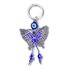 Charger l'image dans la galerie, Porte-clés porte-bonheur papillon avec œil protecteur