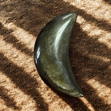 Charger l'image dans la galerie, LUNE EN OBSIDIENNE À ÉCLAT DORÉ
