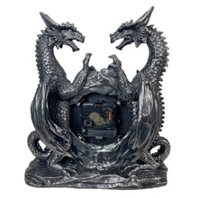 Charger l'image dans la galerie, Horloge de cheminée antique à double dragon maléfique pour table ou bureau