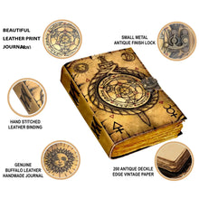 Charger l'image dans la galerie, Carnet de notes en cuir vintage avec impression de boussole