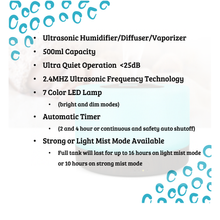 Charger l'image dans la galerie, Diffuseur domestique à ultrasons de 700 ml, bois naturel et blanc