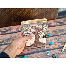 Charger l'image dans la galerie, Journal intime à reliure en cuir vintage avec imprimé Arbre de vie