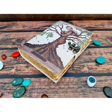 Charger l'image dans la galerie, Journal intime à reliure en cuir vintage avec imprimé Arbre de vie