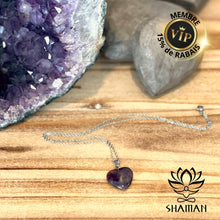 Charger l'image dans la galerie, Améthyste Coeur Sur Chaine Pendentifs Shaman