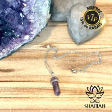 Charger l'image dans la galerie, Améthyste Double Pointe Sur Chaine Pendentifs Shaman