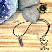 Charger l'image dans la galerie, Améthyste Double Pointe Sur Cordelette Pendentifs Shaman