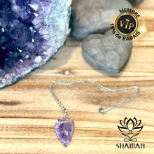 Charger l'image dans la galerie, Améthyste Pointe De Flèche Sur Chaine Pendentifs Shaman