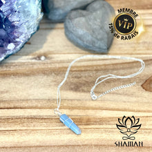 Charger l'image dans la galerie, Angélite Double Pointe Sur Chaine Pendentifs Shaman