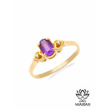 Charger l'image dans la galerie, Bague En Or Jaune 10 Carats Avec Améthyste Et Diamants Bagues