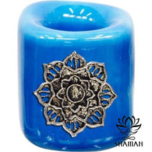 Charger l'image dans la galerie, Bougeoirs Ornement Pour Mini Chandelles Rituel Lotus/bleu Bougeoir