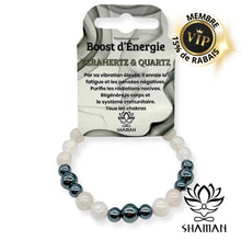 Charger l'image dans la galerie, Bracelet De Terahertz Et Quartz Rose Bracelets Pierre Shaman