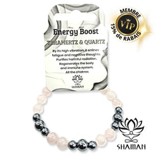 Charger l'image dans la galerie, Bracelet De Terahertz Et Quartz Rose Bracelets Pierre Shaman