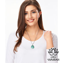 Charger l'image dans la galerie, Collier Arbre De Vie En Alliage Zinc Avec Quartz Rose Pendentif Pierre