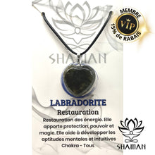 Charger l'image dans la galerie, Labradorite Coeur Sur Cordelette Pendentifs Shaman