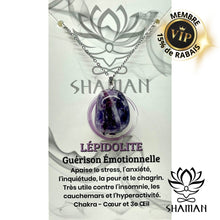 Charger l'image dans la galerie, Lépidolite Forme Variée Sur Chaine Pendentif Pierre