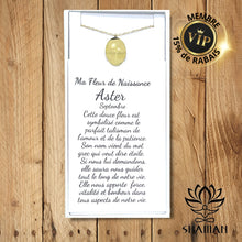 Charger l'image dans la galerie, Ma Fleur De Naissance Aster (Septembre) Plaqué Or 18K Pendentif Fleur Naissance Shaman