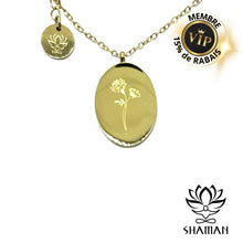 Charger l'image dans la galerie, Ma Fleur De Naissance Aster (Septembre) Plaqué Or 18K Pendentif Fleur Naissance Shaman