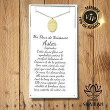 Charger l'image dans la galerie, Ma Fleur De Naissance Aster (Septembre) Plaqué Or 18K Pendentif Fleur Naissance Shaman