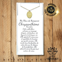 Charger l'image dans la galerie, Ma Fleur De Naissance Chrysanthème (Novembre)Plaqué Or 18K Pendentif Fleur Naissance Shaman