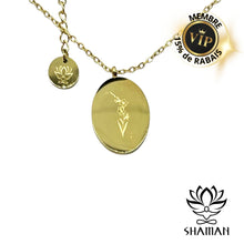 Charger l'image dans la galerie, Ma Fleur De Naissance Glaïeul (Août) Plaqué Or 18K Pendentif Fleur Naissance Shaman