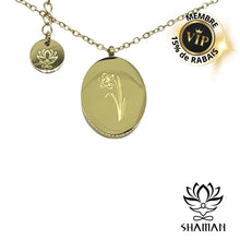 Charger l'image dans la galerie, Ma Fleur De Naissance Narcisse (Décembre) Plaqué Or 18K Pendentif Fleur Naissance Shaman