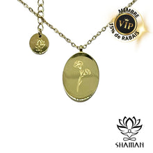 Charger l'image dans la galerie, Ma Fleur De Naissance Oeillet (Janvier) Plaqué Or 18K Pendentif Fleur Naissance Shaman