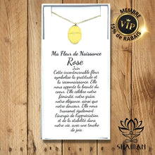 Charger l'image dans la galerie, Ma Fleur De Naissance Rose (Juin) Plaqué Or 18K Pendentif Fleur Naissance Shaman
