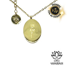 Charger l'image dans la galerie, Ma Fleur De Naissance Rose (Juin) Plaqué Or 18K Pendentif Fleur Naissance Shaman