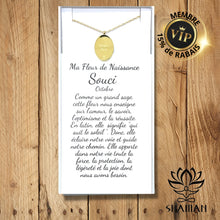 Charger l'image dans la galerie, Ma Fleur De Naissance Souci (Octobre) Plaqué Or 18K Pendentif Fleur Naissance Shaman