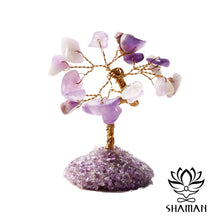 Charger l'image dans la galerie, Mini Arbre À Pierres Précieuses Avec Améthyste Arbre De Vie En Pierre