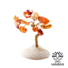 Charger l'image dans la galerie, Mini Arbre À Pierres Précieuses Avec Cornaline Arbre De Vie En Pierre