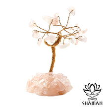 Charger l'image dans la galerie, Mini Arbre À Pierres Précieuses Avec Quartz Rose Arbre De Vie En Pierre