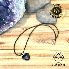 Charger l'image dans la galerie, Obsidienne Noir Coeur Sur Cordelette Pendentifs Shaman