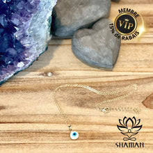 Charger l'image dans la galerie, Oeil De Protection Or Et Blanc Sur Chaine Pendentifs Shaman