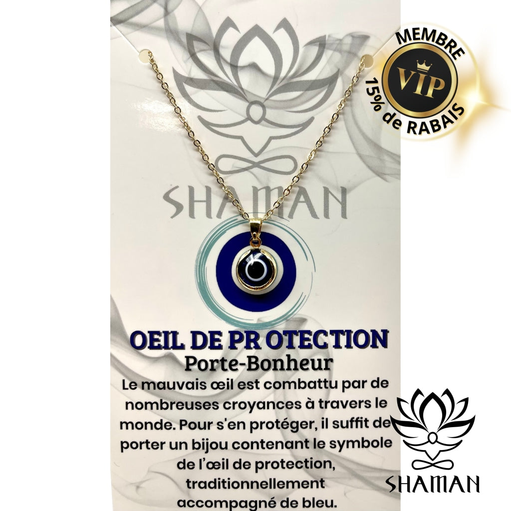 Oeil de Protection Or et Bleu sur Chaine – Boutique Shaman