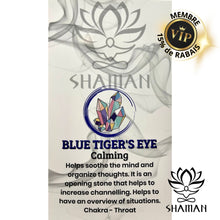 Charger l'image dans la galerie, Oeil De Tigre Bleu Coeur Sur Chaine Pendentifs Shaman