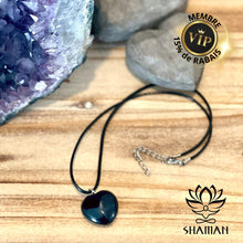 Charger l'image dans la galerie, Oeil De Tigre Bleu Coeur Sur Cordelette Pendentifs Shaman