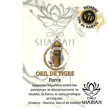 Charger l'image dans la galerie, Oeil De Tigre Double Pointe Sur Chaine Pendentifs Shaman