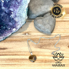 Charger l'image dans la galerie, Oeil De Tigre (Force) Sur Chaine Collection Les Petits Coeurs Pendentifs Shaman