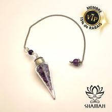 Charger l'image dans la galerie, Pendule En Forme De Goutte Verre Pierres Daméthyste Pendule