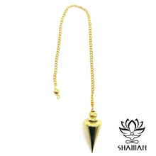 Charger l'image dans la galerie, Pendule Témoin Divinatoire Cône En Laiton Doré Pendule