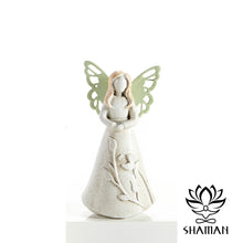 Charger l'image dans la galerie, Petite Figurine Dange (Anglais Seulement) Vert Pâle Statuette