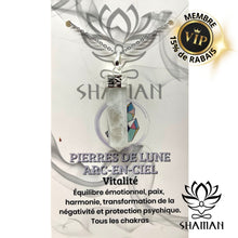 Charger l'image dans la galerie, Pierre De Lune Arc-En-Ciel Sur Chaine Pendentifs Shaman