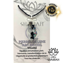 Charger l'image dans la galerie, Pierre De Lune Arc-En-Ciel Sur Cordelette Pendentifs Shaman