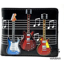 Charger l'image dans la galerie, Portefeuille Vegan Guitares Électriques Et Partition Portefeuille