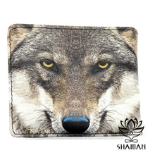 Charger l'image dans la galerie, Portefeuille Vegan Portrait Dun Loup Portefeuille